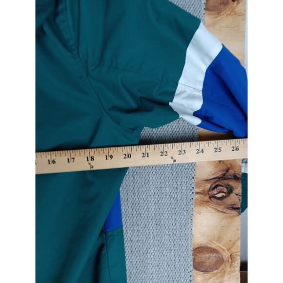 Members Only Anorak Windbreaker Mens Medium Green/Blue Color Block Mariner Beach - Picture 10 of 13